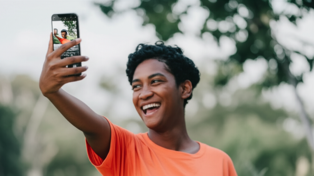 Taking a selfie